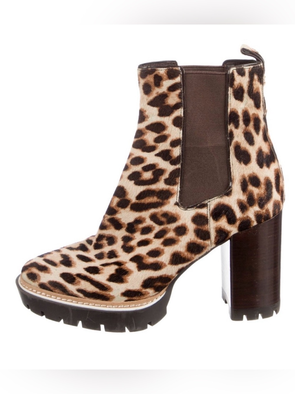 Tory Burch Leopard-Print Chelsea Bootie in Tan and Brown